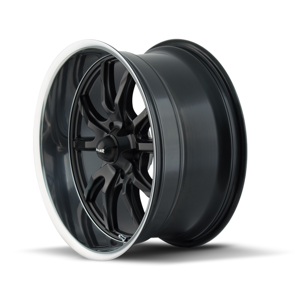 20x10 Ridler 650 Matte Black/Polished Lip Wheel/Rim 5x127 5-127 20-10 ET0