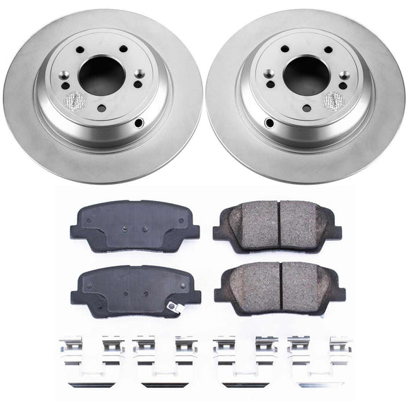 PowerStop Genuine Geomet Coated Rotor and Low-Dust Ceramic Brake Pad Kit