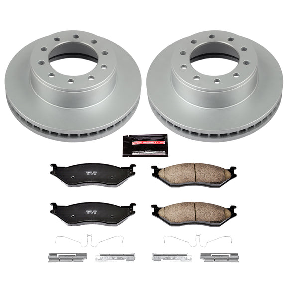 PowerStop Genuine Geomet Coated Rotor and Low-Dust Ceramic Brake Pad Kit