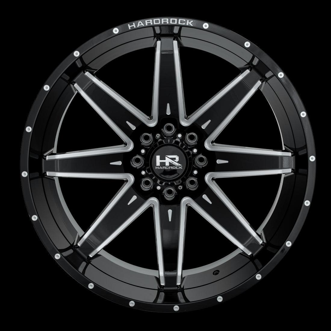 26x14 Hardrock Painkiller XPosed Gloss Black Milled 8x165.1 ET-76 wheel/rim