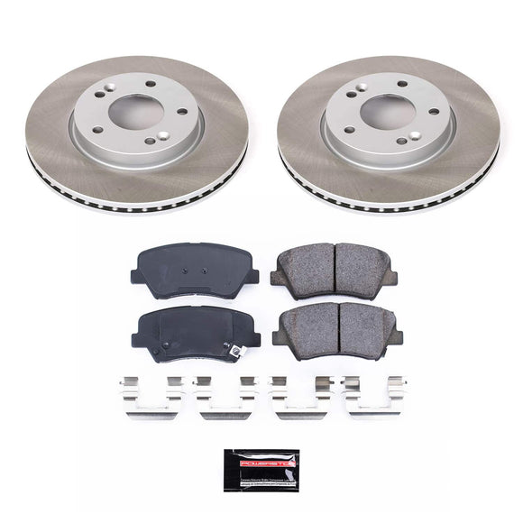 PowerStop Semi-Coated Rotor and Low-Dust Ceramic Brake Pad Kit