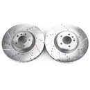 PowerStop Evolution Drilled Slotted Rotors Pair Front For Range Rover Sport