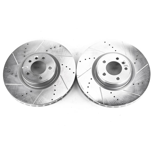 PowerStop Evolution Drilled Slotted Rotors Pair Front For Range Rover Sport