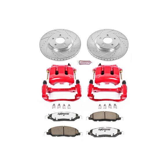 PowerStop Z26 Street Performance Ceramic Brake Pad, Drilled Slotted Rotor, and C