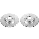 PowerStop Evolution Drilled Slotted Rotors Pair Front For Mercedes-Benz C350