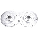 PowerStop Evolution Drilled Slotted Rotors Pair Front For Hyundai Santa Fe