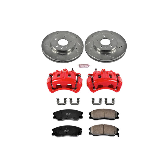 PowerStop Z23 Daily Driver Carbon-Fiber Ceramic Pads Drilled & Slotted Rotor & C