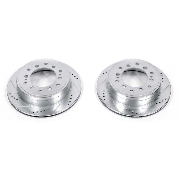 PowerStop Evolution Drilled Slotted Rotors Pair Rear For Toyota FJ Cruiser