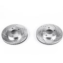 PowerStop Evolution Drilled Slotted Rotors Pair Front For Cadillac Commercial