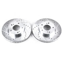 PowerStop Evolution Drilled Slotted Rotors Pair Front For INFINITI Q45