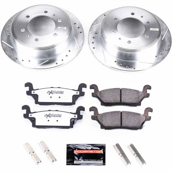 PowerStop Z36 Carbon-Fiber Ceramic Brake Pad with Drilled and Slotted Rotor Kit
