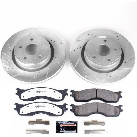PowerStop Z36 Carbon-Fiber Ceramic Brake Pad with Drilled and Slotted Rotor Kit