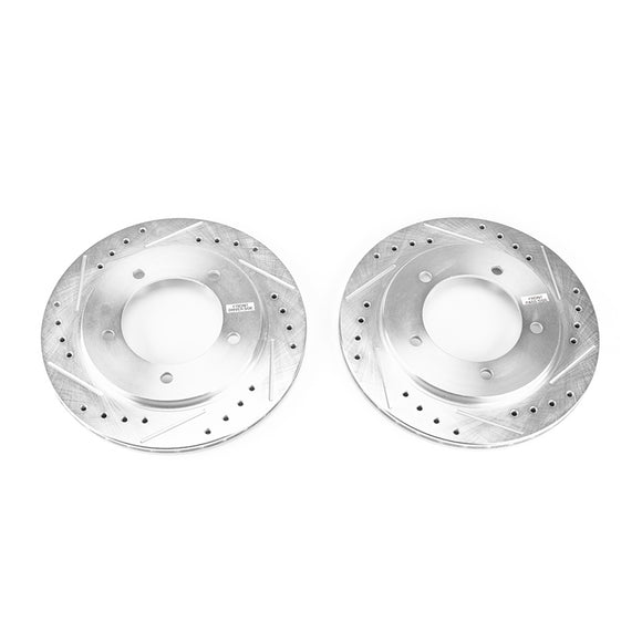 PowerStop Evolution Drilled Slotted Rotors Pair Front For Suzuki Vitara