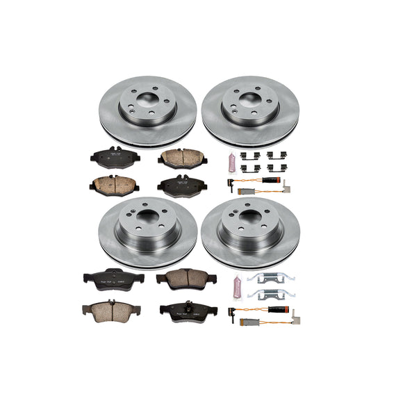 PowerStop OE Stock Replacement Low-Dust Ceramic Brake Pad and Rotor Kit