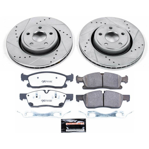 PowerStop Z36 Carbon-Fiber Ceramic Brake Pad with Drilled and Slotted Rotor Kit