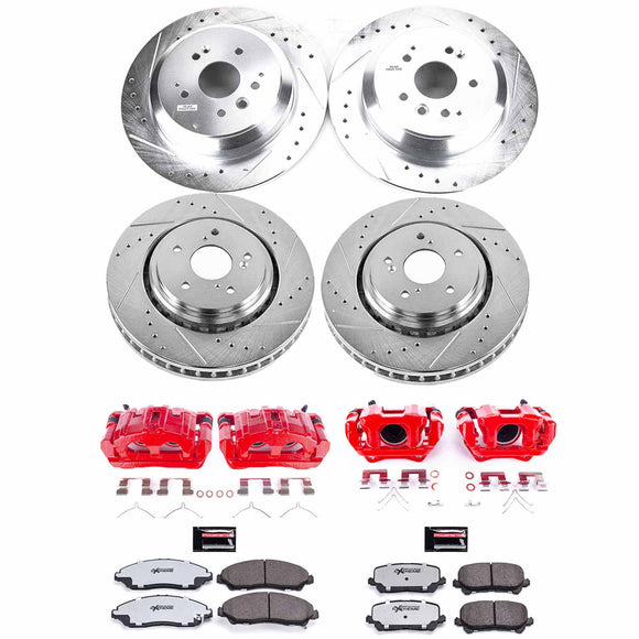 PowerStop Z36 Truck and SUV Ceramic Brake Pad, Drilled & Slotted Rotor, and Cali