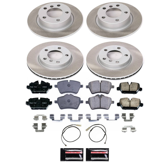 PowerStop Semi-Coated Rotor and Low-Dust Ceramic Brake Pad Kit
