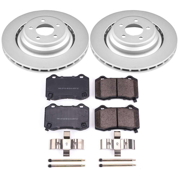 PowerStop Genuine Geomet Coated Rotor and Low-Dust Ceramic Brake Pad Kit