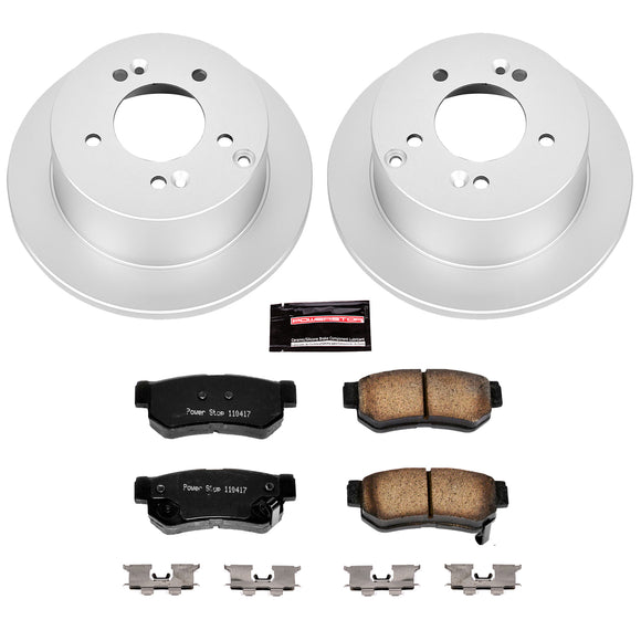 PowerStop Genuine Geomet Coated Rotor and Low-Dust Ceramic Brake Pad Kit
