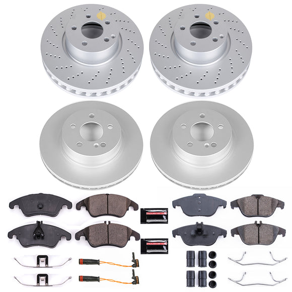 PowerStop Genuine Geomet Coated Rotor and Carbon-Fiber Ceramic Brake Pad Kit