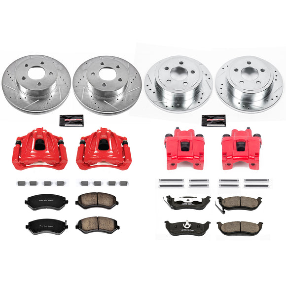 PowerStop Z23 Daily Driver Carbon-Fiber Ceramic Pads Drilled & Slotted Rotor & C