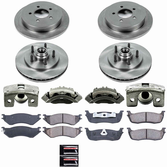 PowerStop OE Stock Replacement Low-Dust Ceramic Brake Pad, Rotor and Caliper Kit