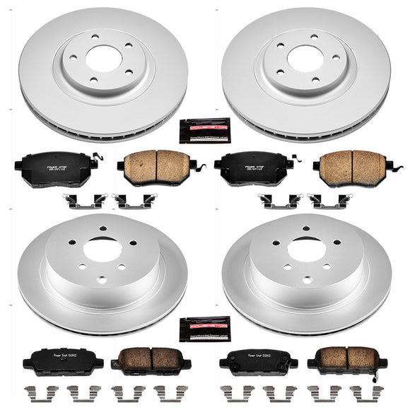 PowerStop Genuine Geomet Coated Rotor and Low-Dust Ceramic Brake Pad Kit