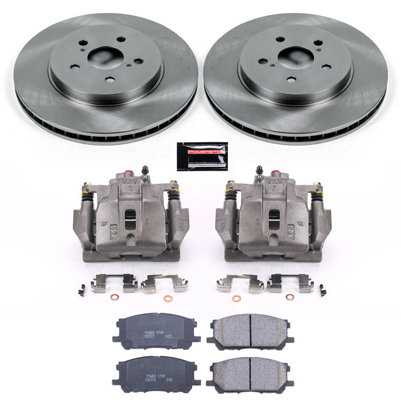 PowerStop OE Stock Replacement Low-Dust Ceramic Brake Pad, Rotor and Caliper Kit