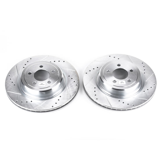 PowerStop Evolution Drilled Slotted Rotors Pair Rear For Dodge Charger