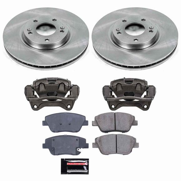 PowerStop OE Stock Replacement Low-Dust Ceramic Brake Pad, Rotor and Caliper Kit