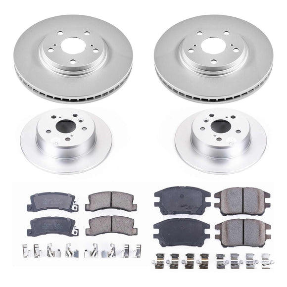 PowerStop Genuine Geomet Coated Rotor and Low-Dust Ceramic Brake Pad Kit
