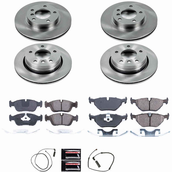 PowerStop OE Stock Replacement Low-Dust Ceramic Brake Pad and Rotor Kit