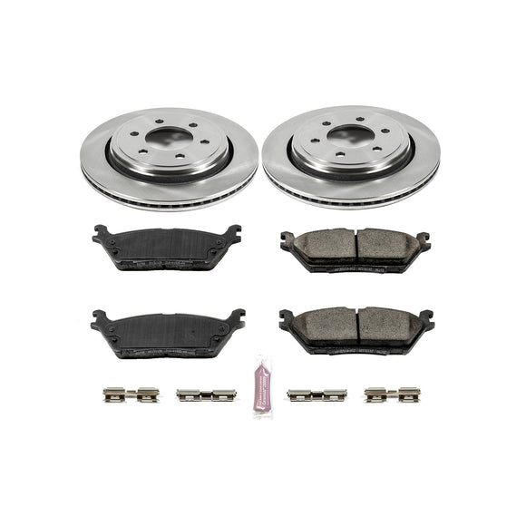 PowerStop OE Stock Replacement Low-Dust Ceramic Brake Pad and Rotor Kit