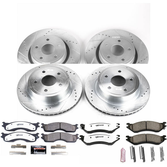 PowerStop Z36 Carbon-Fiber Ceramic Brake Pad with Drilled and Slotted Rotor Kit