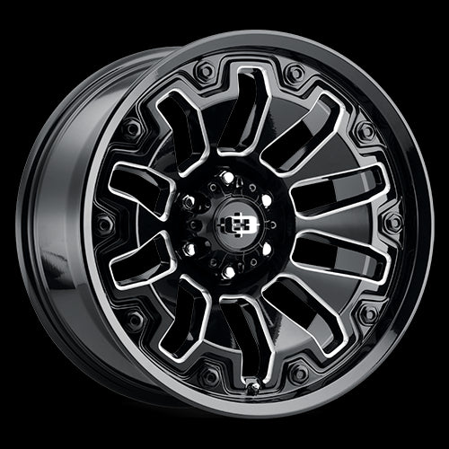 18x9 Vision 362 Armor Black Milled 5x127 5x5 ET-12 Wheel Rim