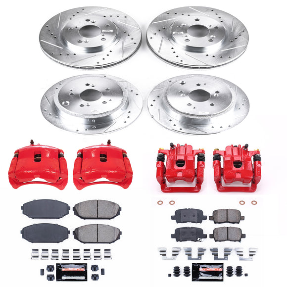 PowerStop Z23 Daily Driver Carbon-Fiber Ceramic Pads Drilled & Slotted Rotor & C