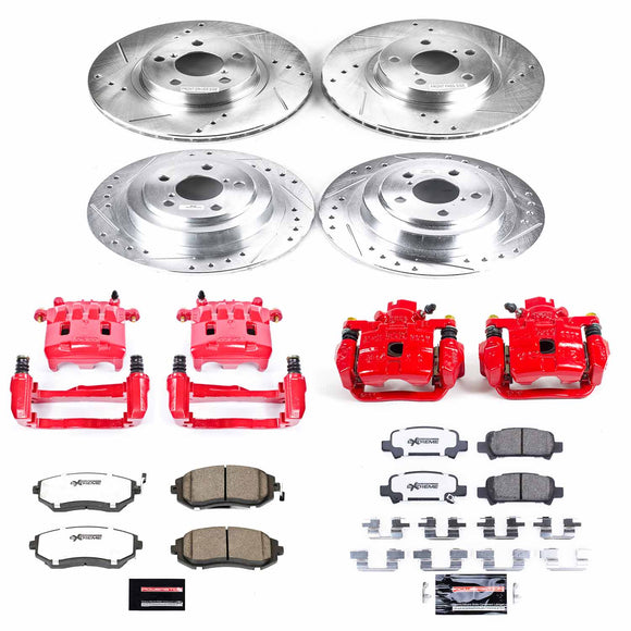 PowerStop Z26 Street Performance Ceramic Brake Pad, Drilled Slotted Rotor, and C