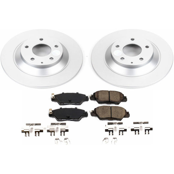 PowerStop Genuine Geomet Coated Rotor and Low-Dust Ceramic Brake Pad Kit