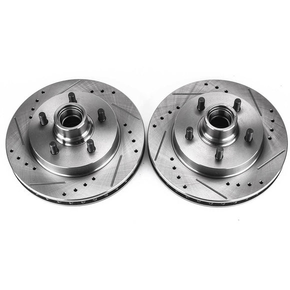 PowerStop Evolution Drilled Slotted Rotors Pair Rear For Chevrolet Camaro