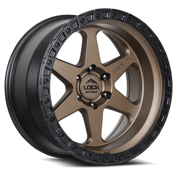 20x9 Lock Off-Road Olympus Matte Bronze Black Ring 6x139.7 6x5.5 ET0 Wheel