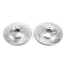 PowerStop Evolution Drilled Slotted Rotors Pair Front For Subaru Impreza