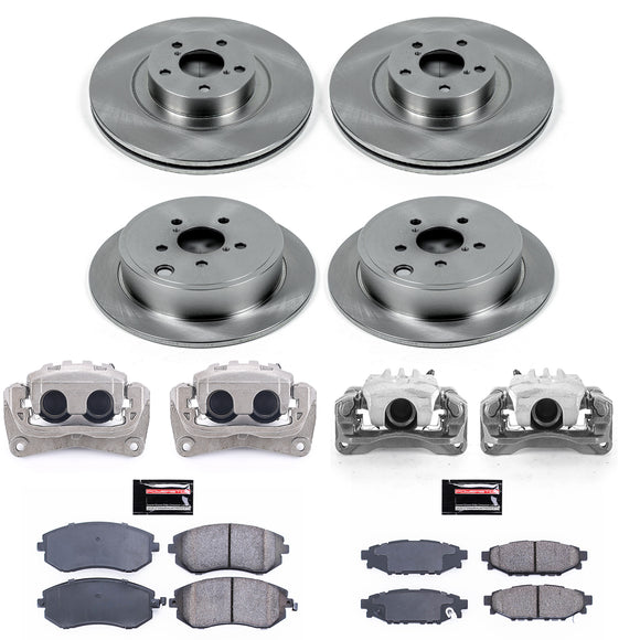 PowerStop OE Stock Replacement Low-Dust Ceramic Brake Pad, Rotor and Caliper Kit