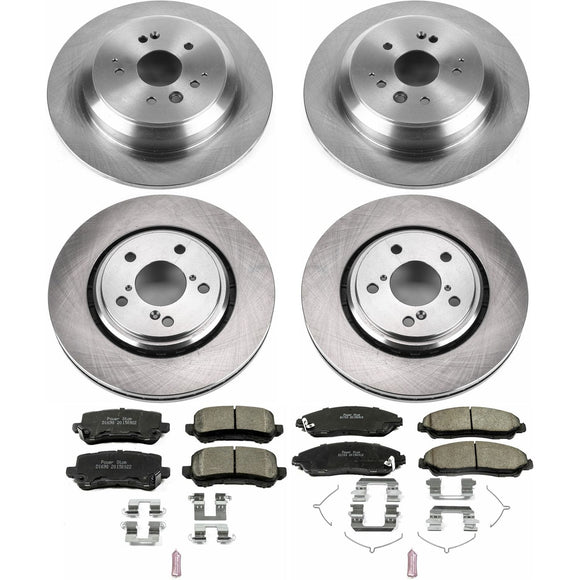 PowerStop OE Stock Replacement Low-Dust Ceramic Brake Pad and Rotor Kit