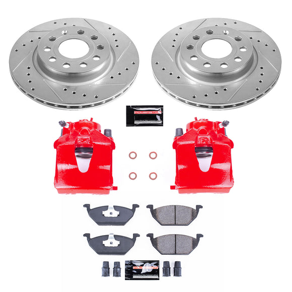 PowerStop Z23 Daily Driver Carbon-Fiber Ceramic Pads Drilled & Slotted Rotor & C