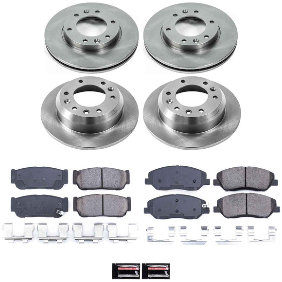 PowerStop OE Stock Replacement Low-Dust Ceramic Brake Pad and Rotor Kit