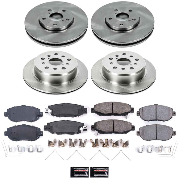 PowerStop OE Stock Replacement Low-Dust Ceramic Brake Pad and Rotor Kit