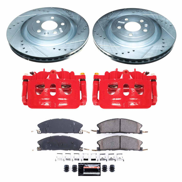 PowerStop Z23 Daily Driver Carbon-Fiber Ceramic Pads Drilled & Slotted Rotor & C