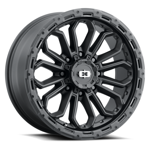 18x9 Vision 405 Korupt Satin Black Wheel 8x180 ET12 CB124.2