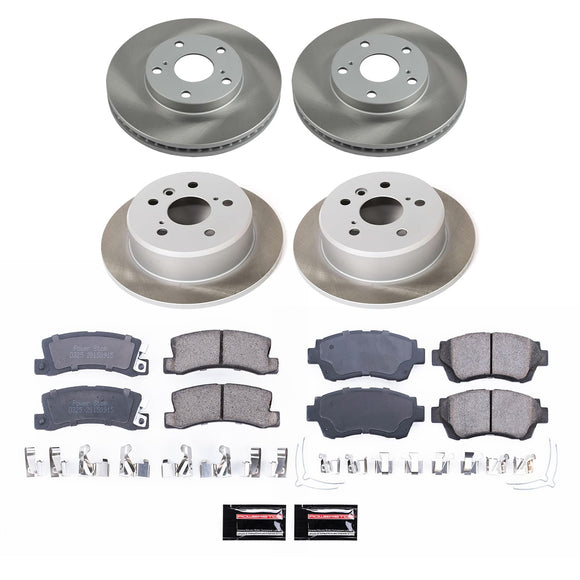 PowerStop Semi-Coated Rotor and Low-Dust Ceramic Brake Pad Kit