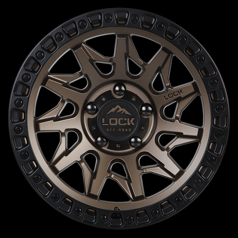 20x10 Lock Off-Road Lunatic Bronze Black Ring 6x139.7 6x5.5 ET-18 Wheel